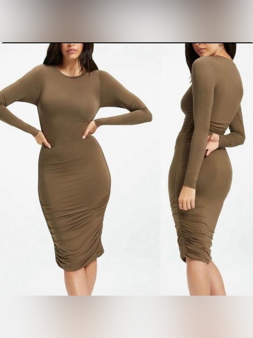 GOOD AMERICAN ruched side bodycon dress size 7